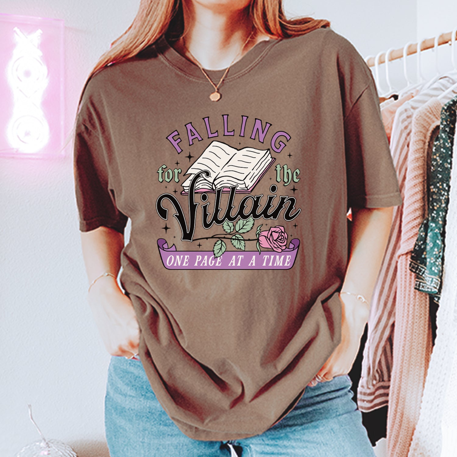 Falling For The Villain One Page At A Time Vintage Soft Unisex T-shirt 