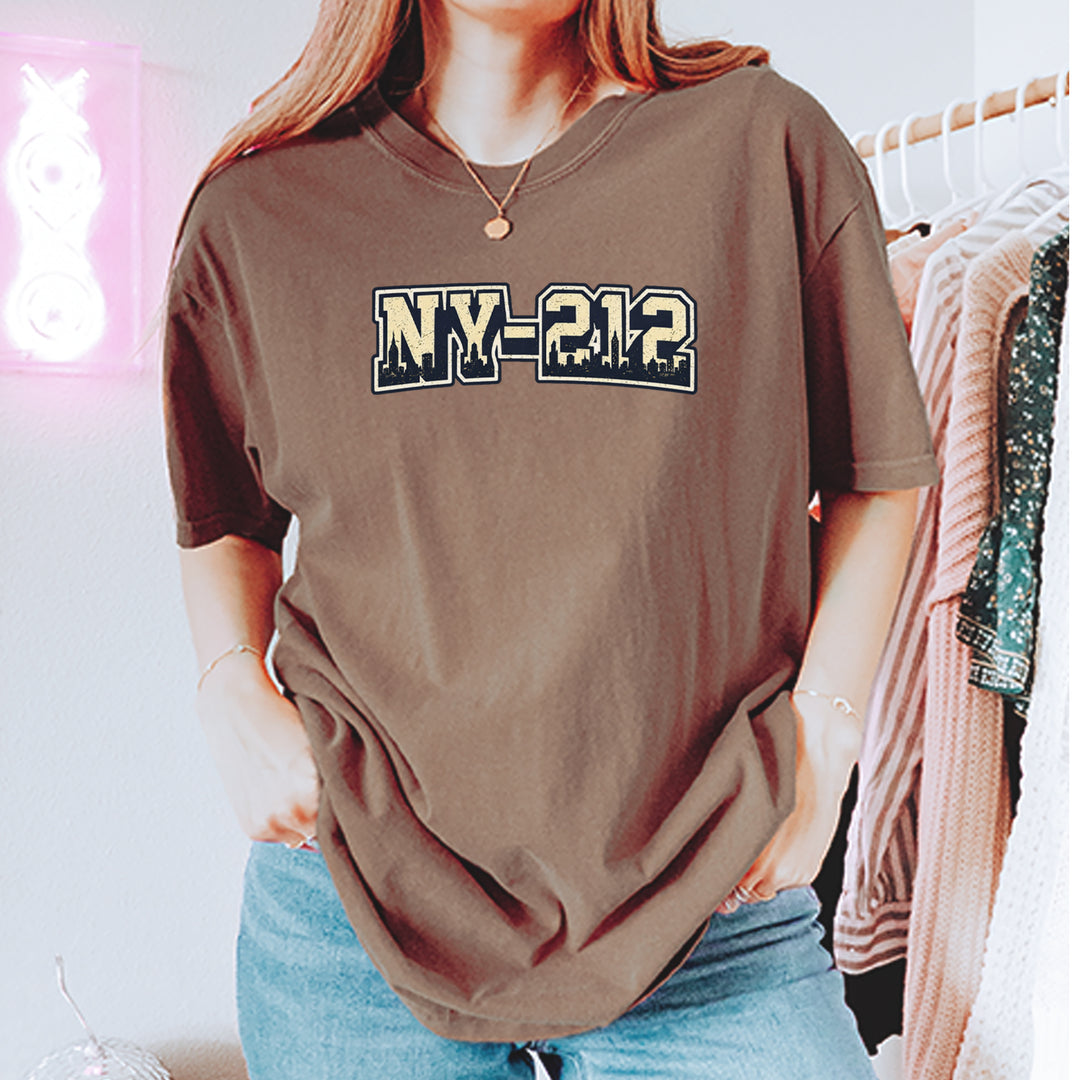 New York City 212 Area Code Skyline  Vintage Soft Unisex T-shirt 