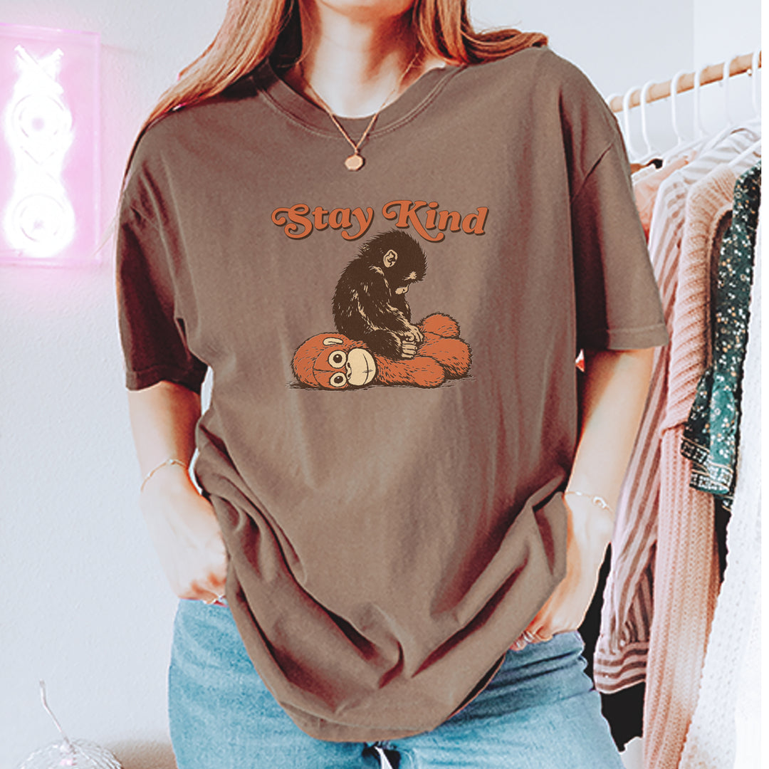 Punch Stay Kind Macaque Vintage Soft Unisex T-shirt 