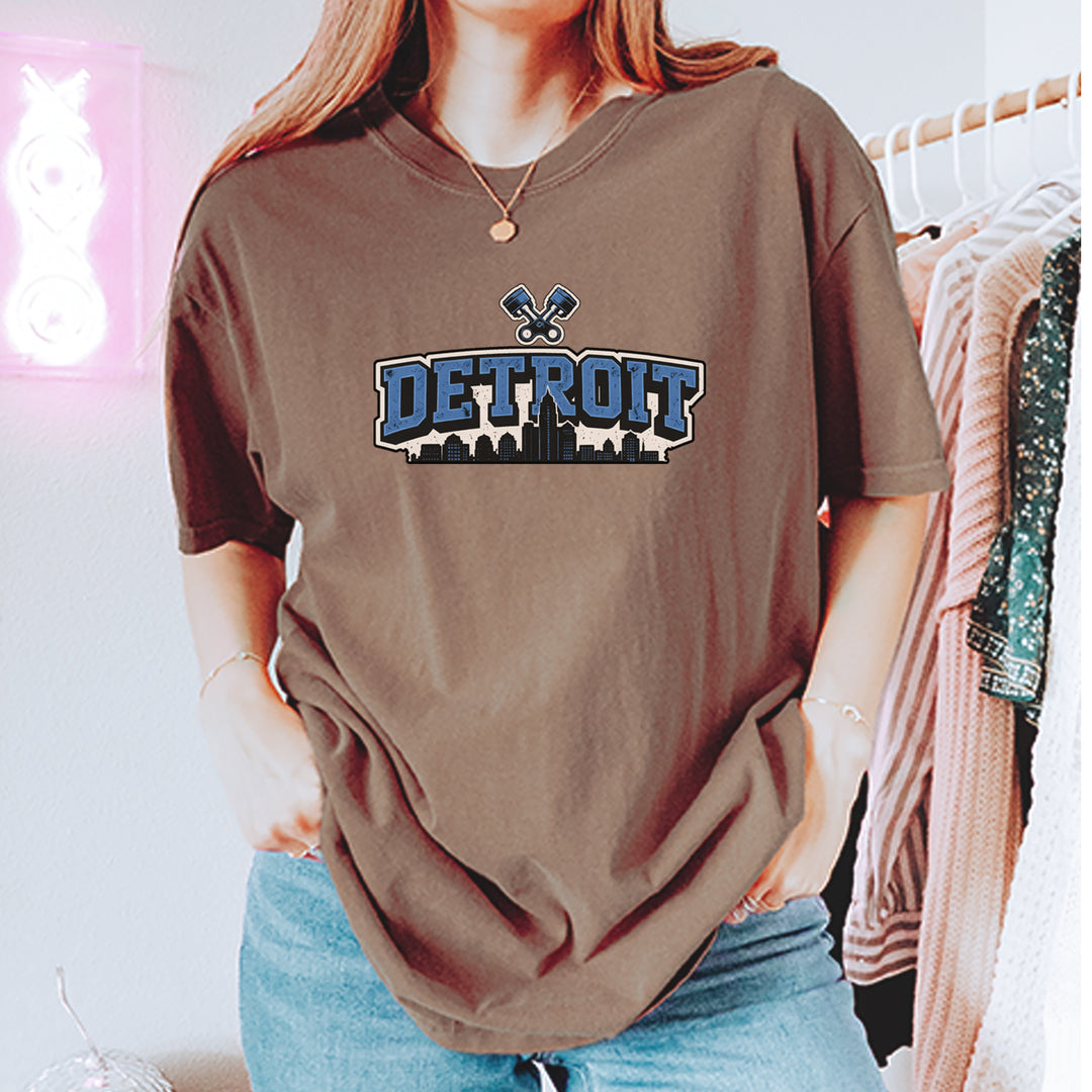 Detroit Motor City Retro Piston Vintage Soft Unisex T-shirt 