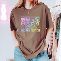 Spooky Season Horror Icons Halloween Vintage Soft Unisex T-shirt 
