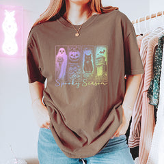 Spooky Season Cute Pastel Halloween Design Vintage Soft Unisex T-shirt 