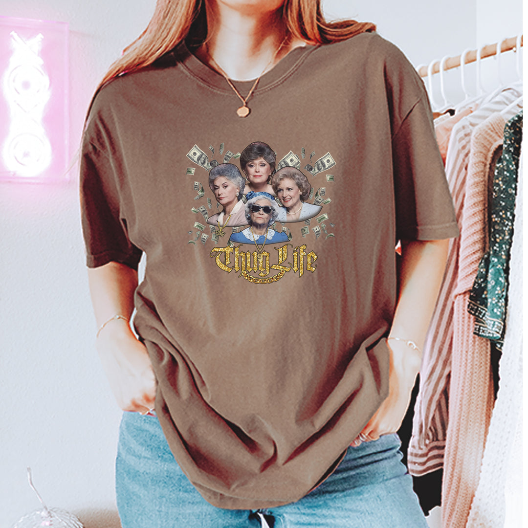 Golden Chain Thug Life Girls Vintage Soft Unisex T-shirt 
