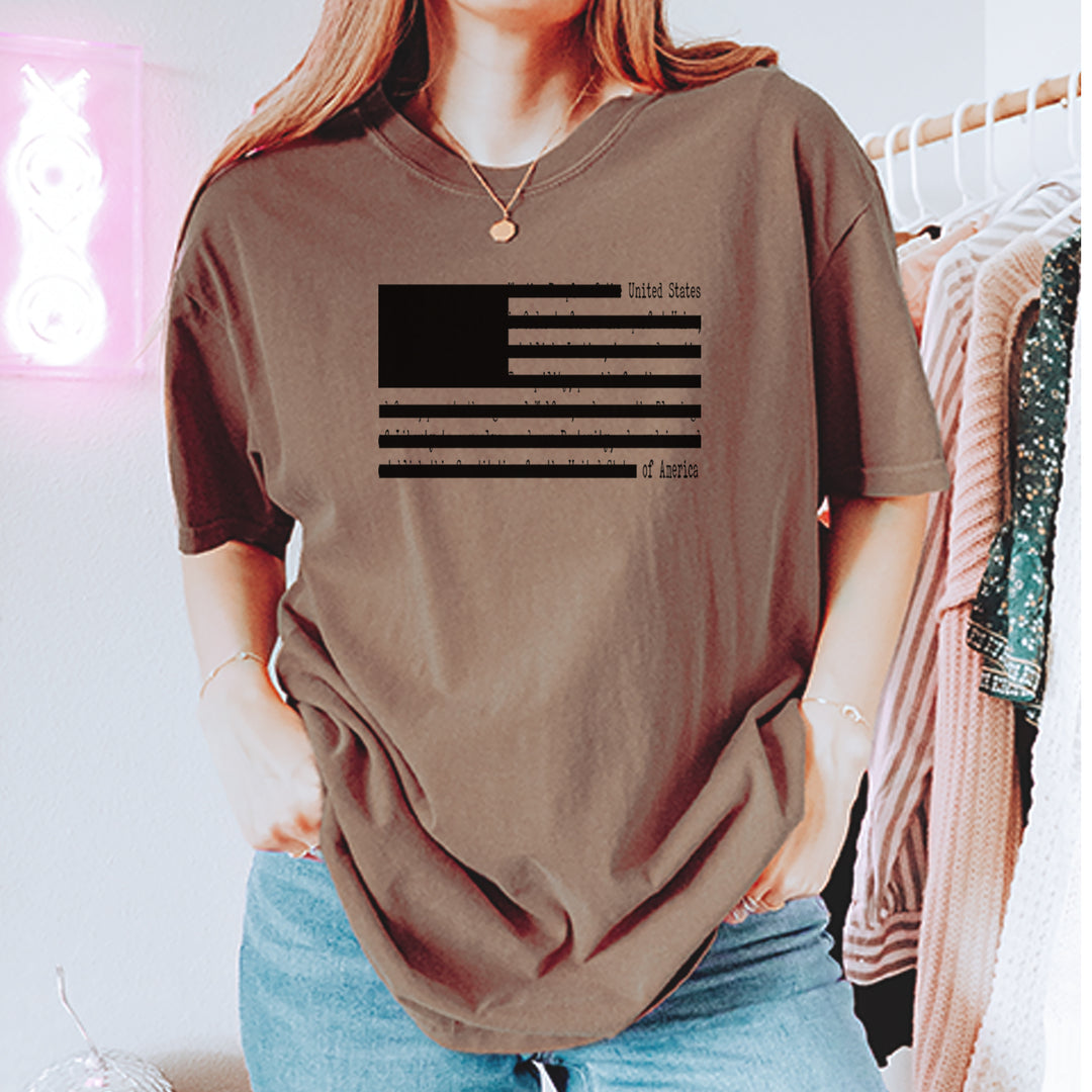 Redacted American Flag Vintage Soft Unisex T-shirt 