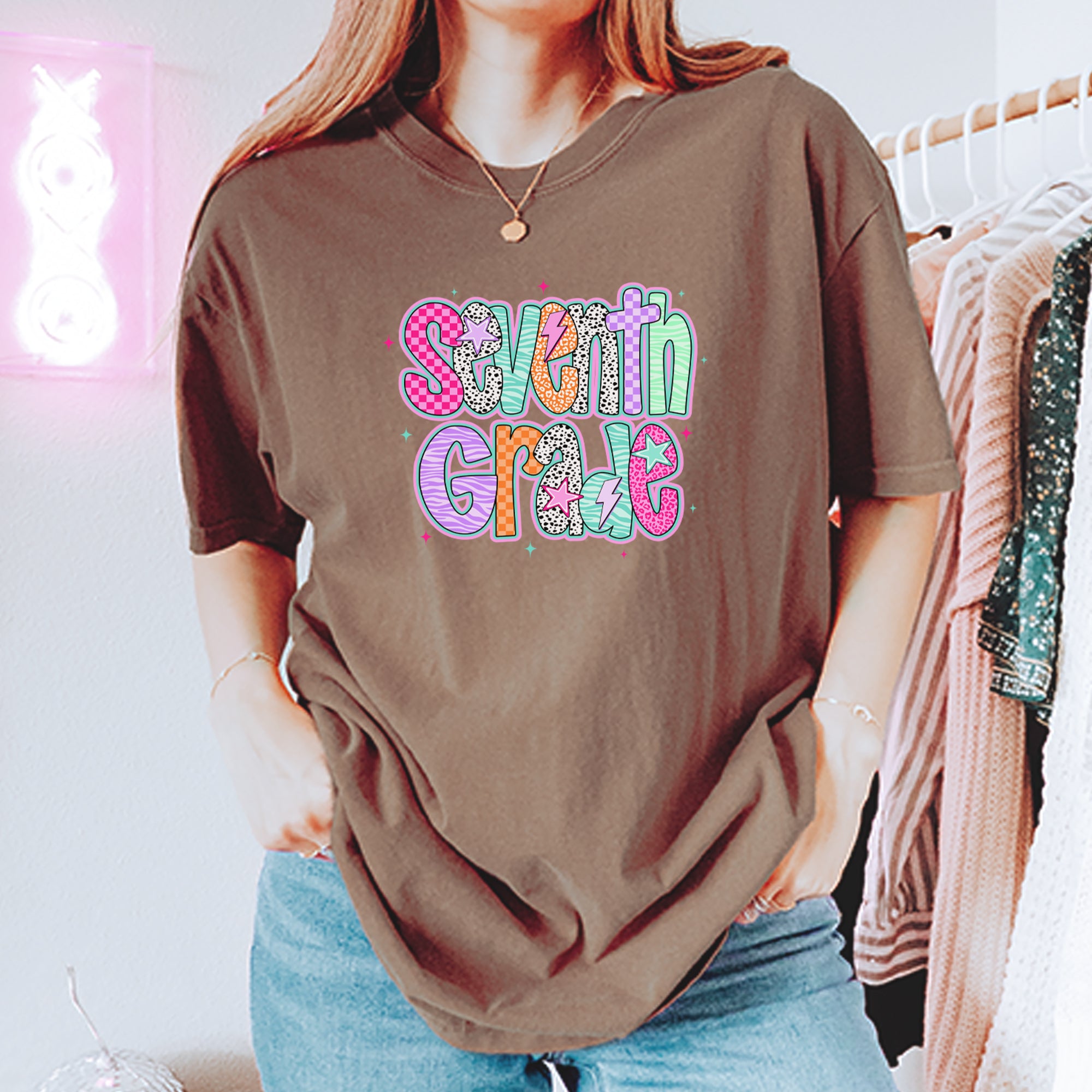 Seventh Grade Swagger Colorful Back to School Vintage Soft Unisex T-shirt 