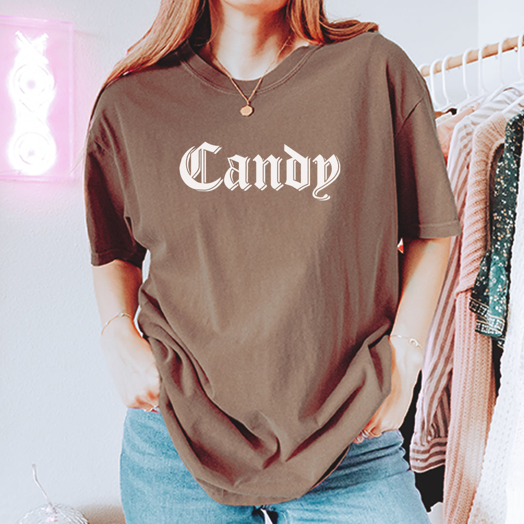 Candy Gothic Lettering Vintage Soft Unisex T-shirt 