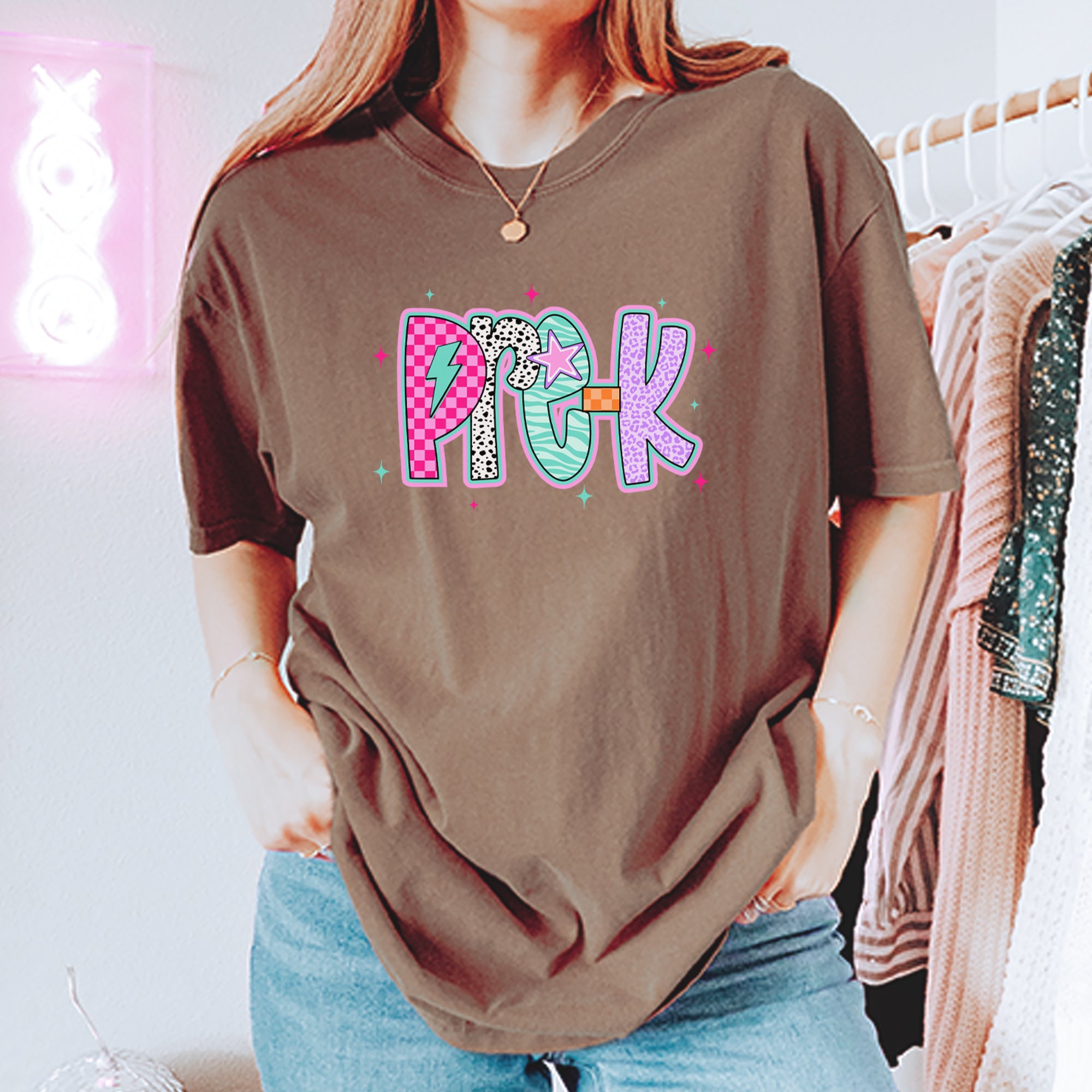 Pre-K Party Time Colorful Back to School Vintage Soft Unisex T-shirt 