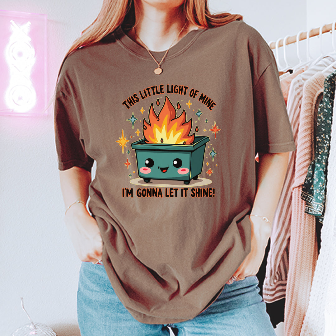 This Little Light of Mine Dumpster Fire Smile Face Vintage Soft Unisex T-shirt 