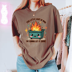 This Little Light of Mine Dumpster Fire Smile Face Vintage Soft Unisex T-shirt 