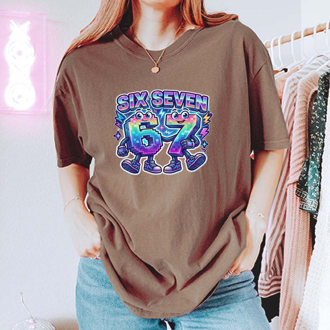 Six Seven 67 Retro Pixel Buddies Vintage Soft Unisex T-shirt 