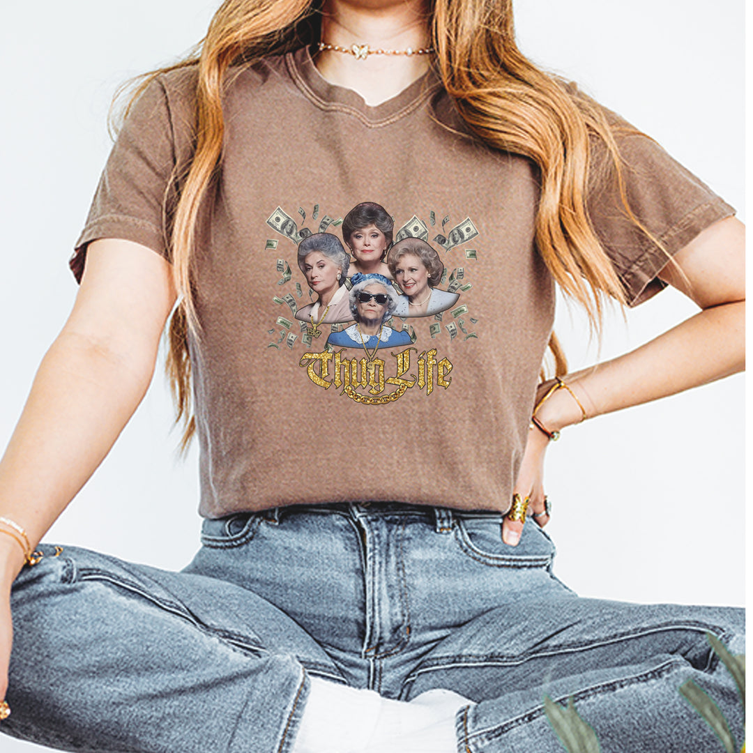 Golden Chain Thug Life Girls Vintage Soft Unisex T-shirt 