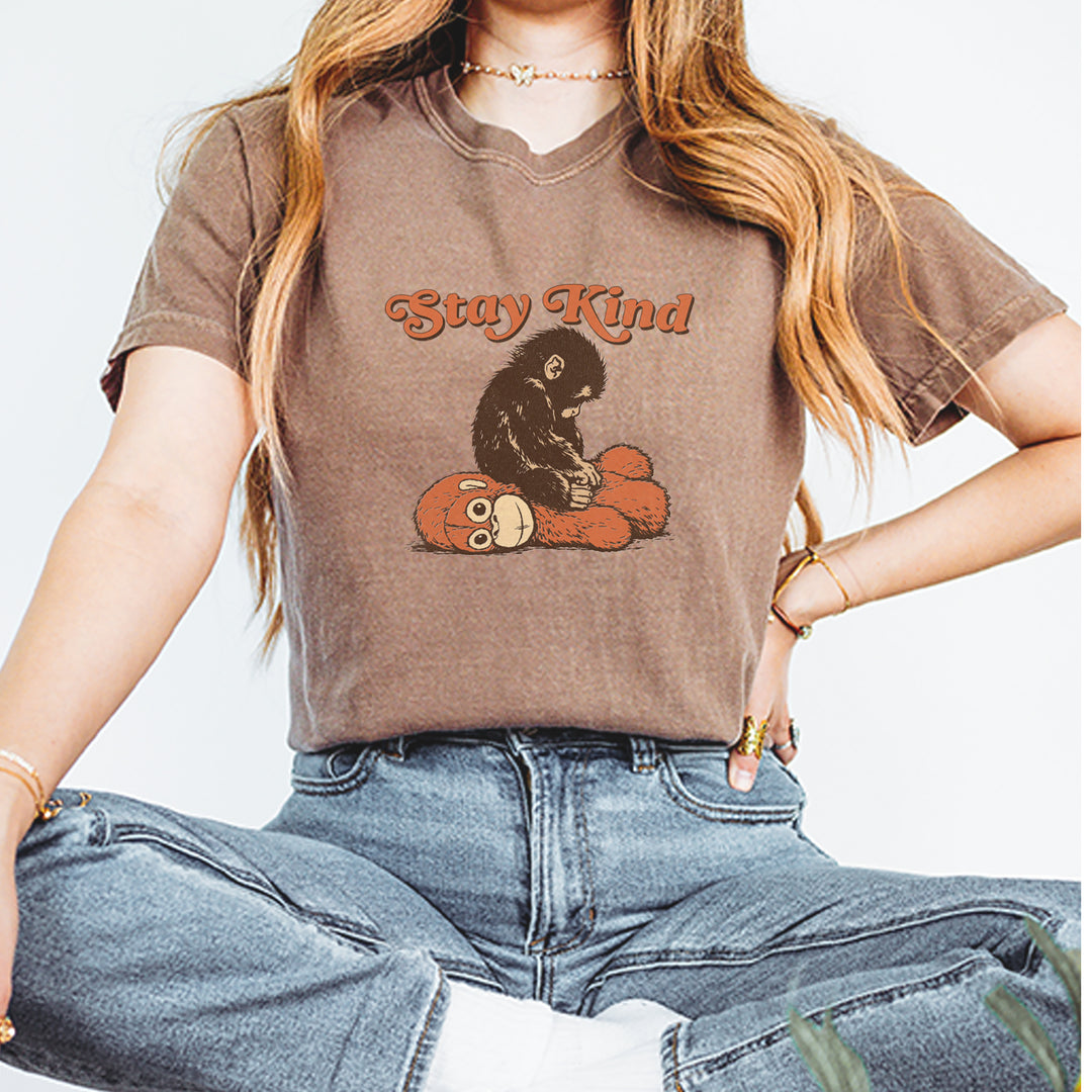 Punch Stay Kind Macaque Vintage Soft Unisex T-shirt 