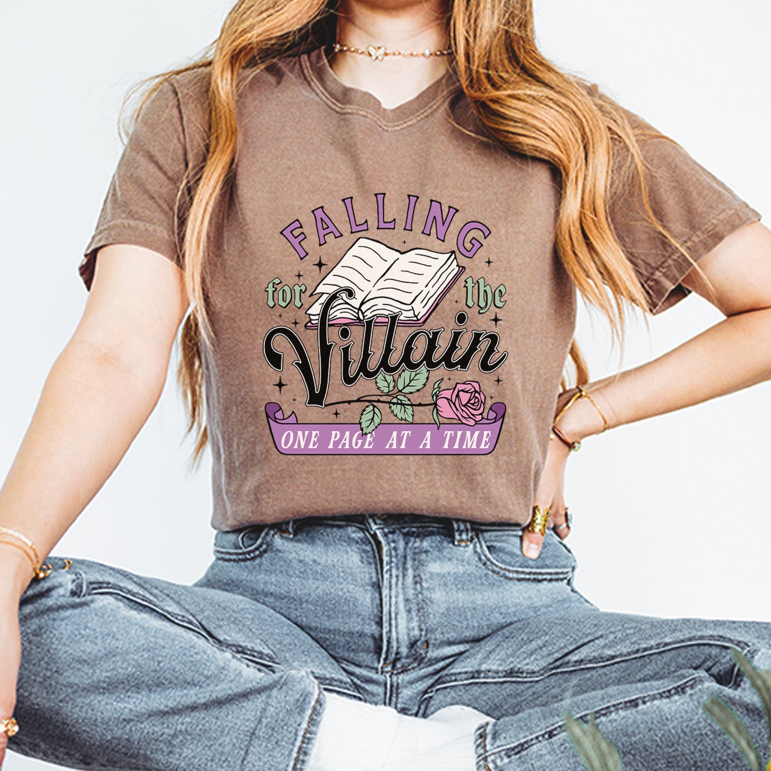 Falling For The Villain One Page At A Time Vintage Soft Unisex T-shirt 