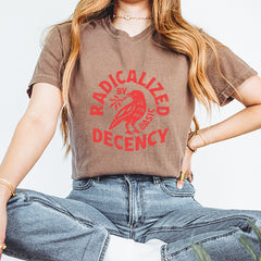 Radicalized by Basic Decency Dove Protest Statement Vintage Soft Unisex T-shirt 