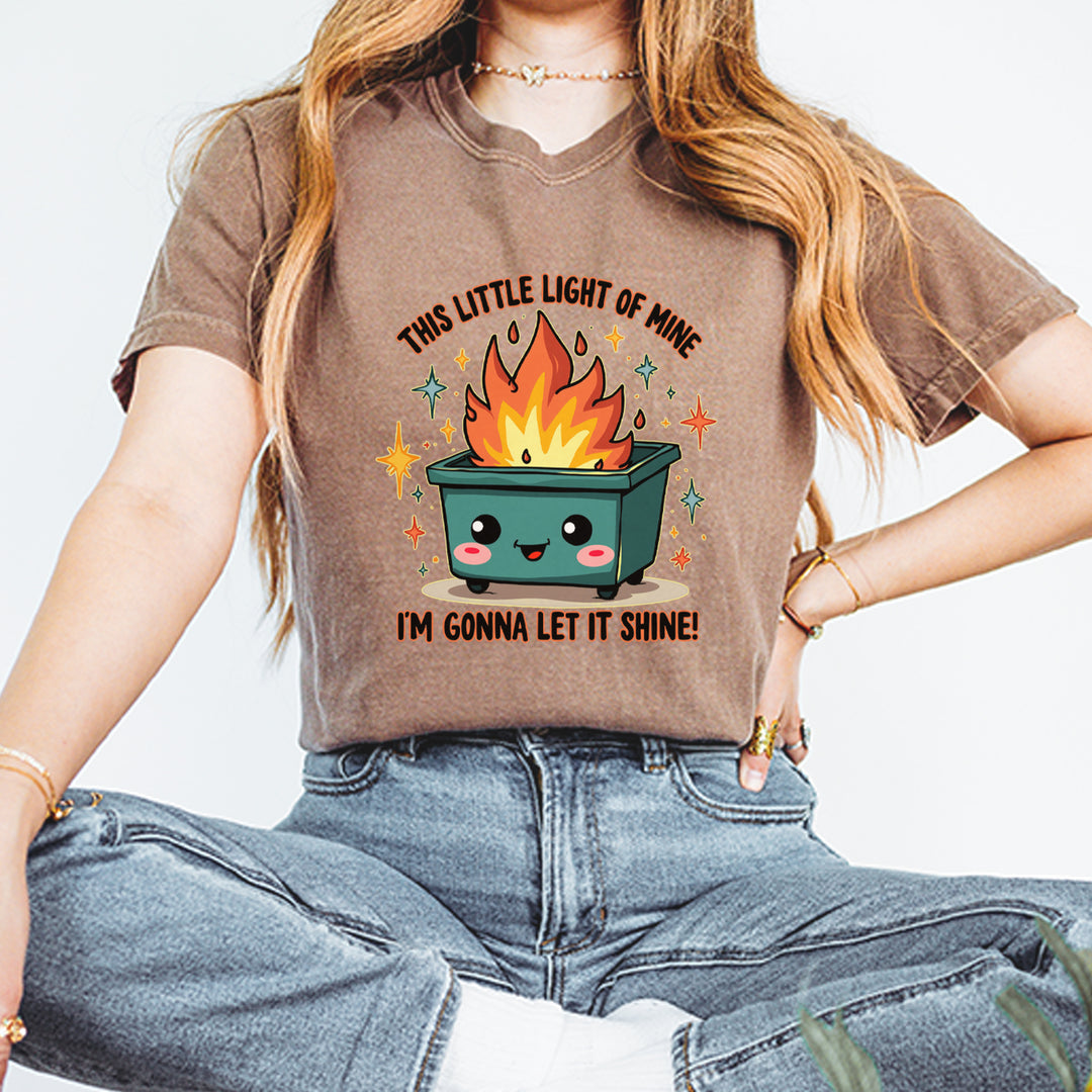 This Little Light of Mine Dumpster Fire Smile Face Vintage Soft Unisex T-shirt 