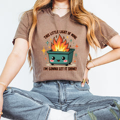 This Little Light of Mine Dumpster Fire Smile Face Vintage Soft Unisex T-shirt 