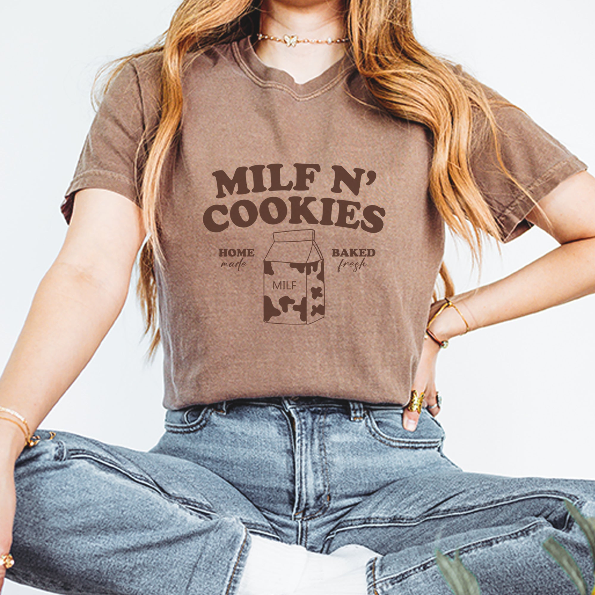 Milf And Cookies Vintage Soft Unisex T-shirt 