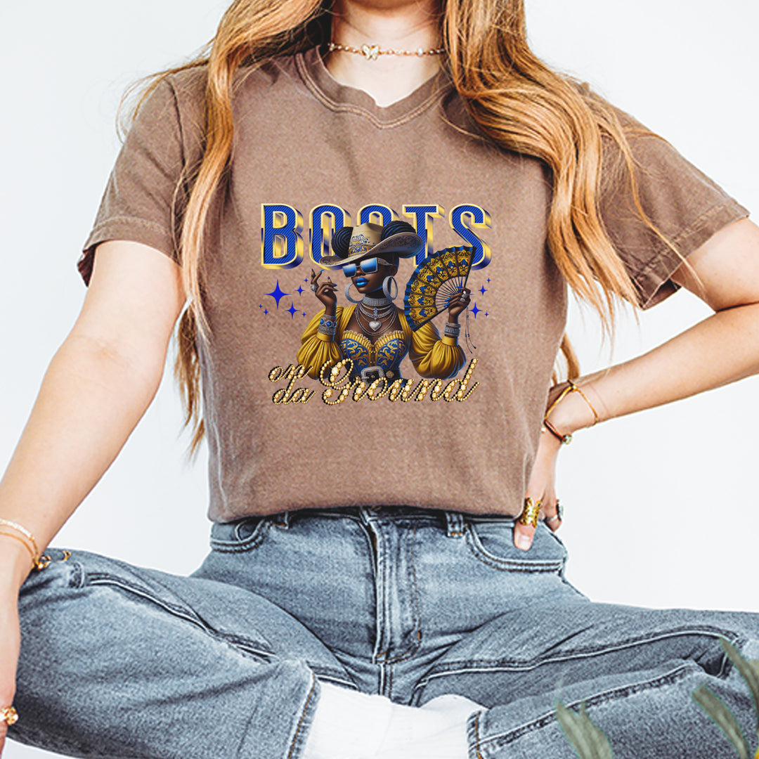 Boots On Da Ground Folding Fan Vintage Soft Unisex T-shirt 
