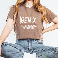 Gen X Lots of Memories No Evidence Nostalgia Vintage Soft Unisex T-shirt 