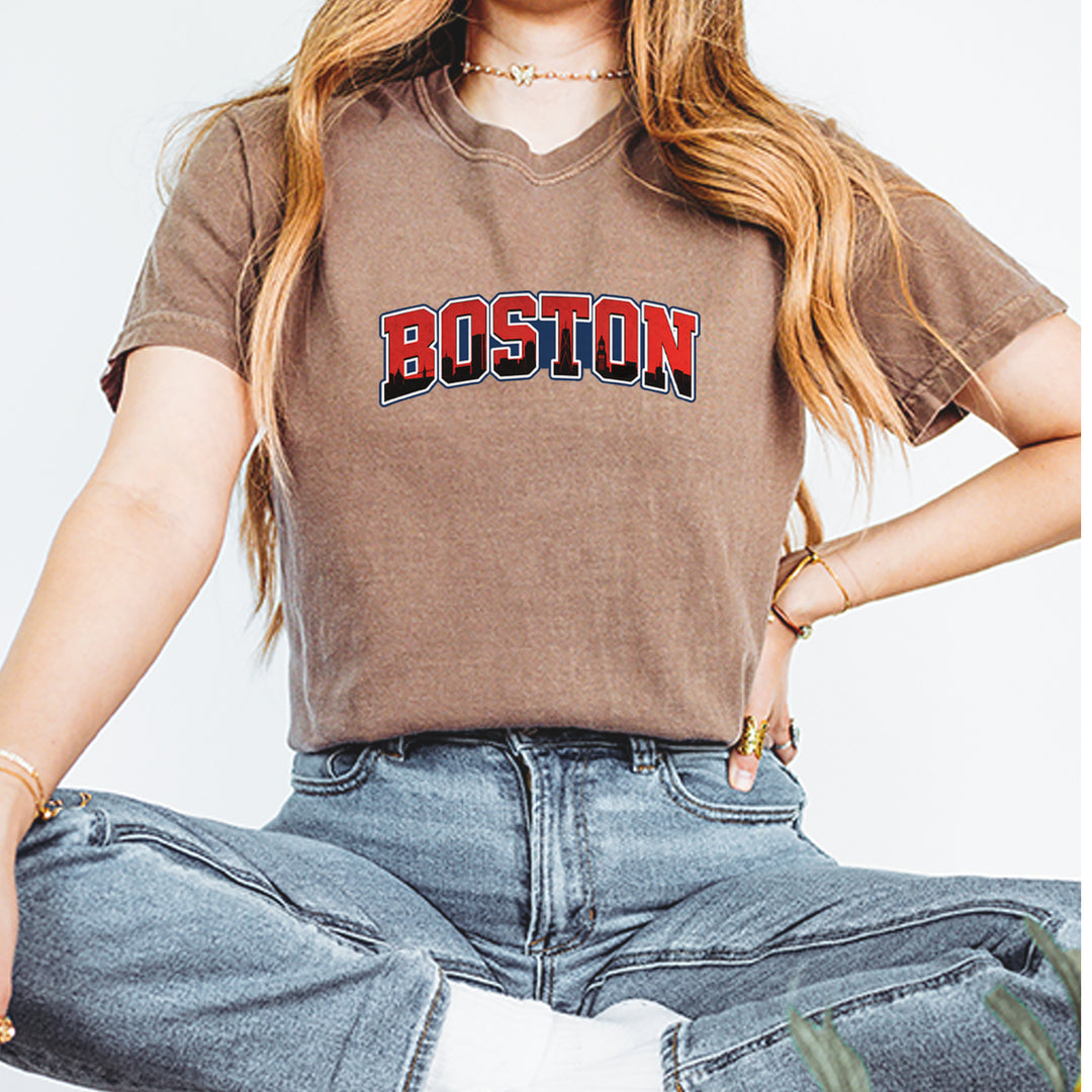 Boston City Pride Skyline Vintage Soft Unisex T-shirt 