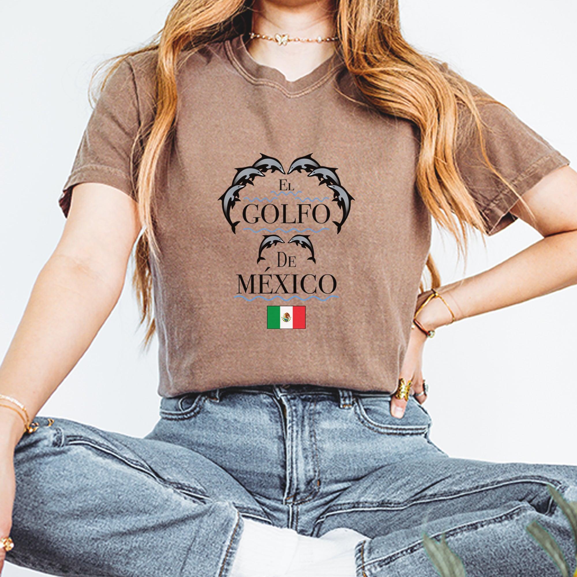 El Golfo De Mexico Dancing Dolphins Vintage Soft Unisex T-shirt 