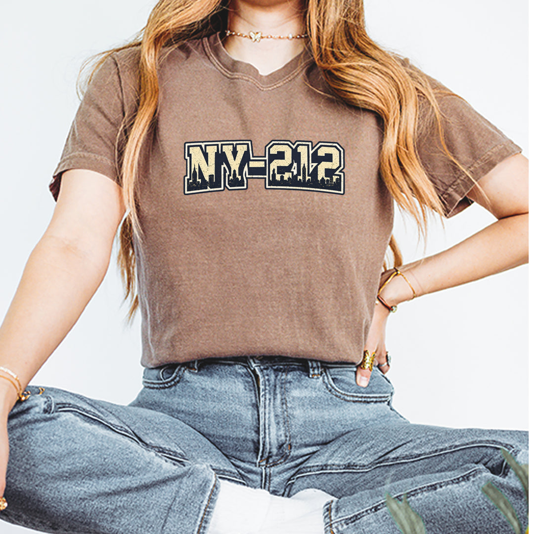 New York City 212 Area Code Skyline  Vintage Soft Unisex T-shirt 
