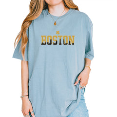 Boston City Pride Irish Vintage Soft Unisex T-shirt Ice Blue