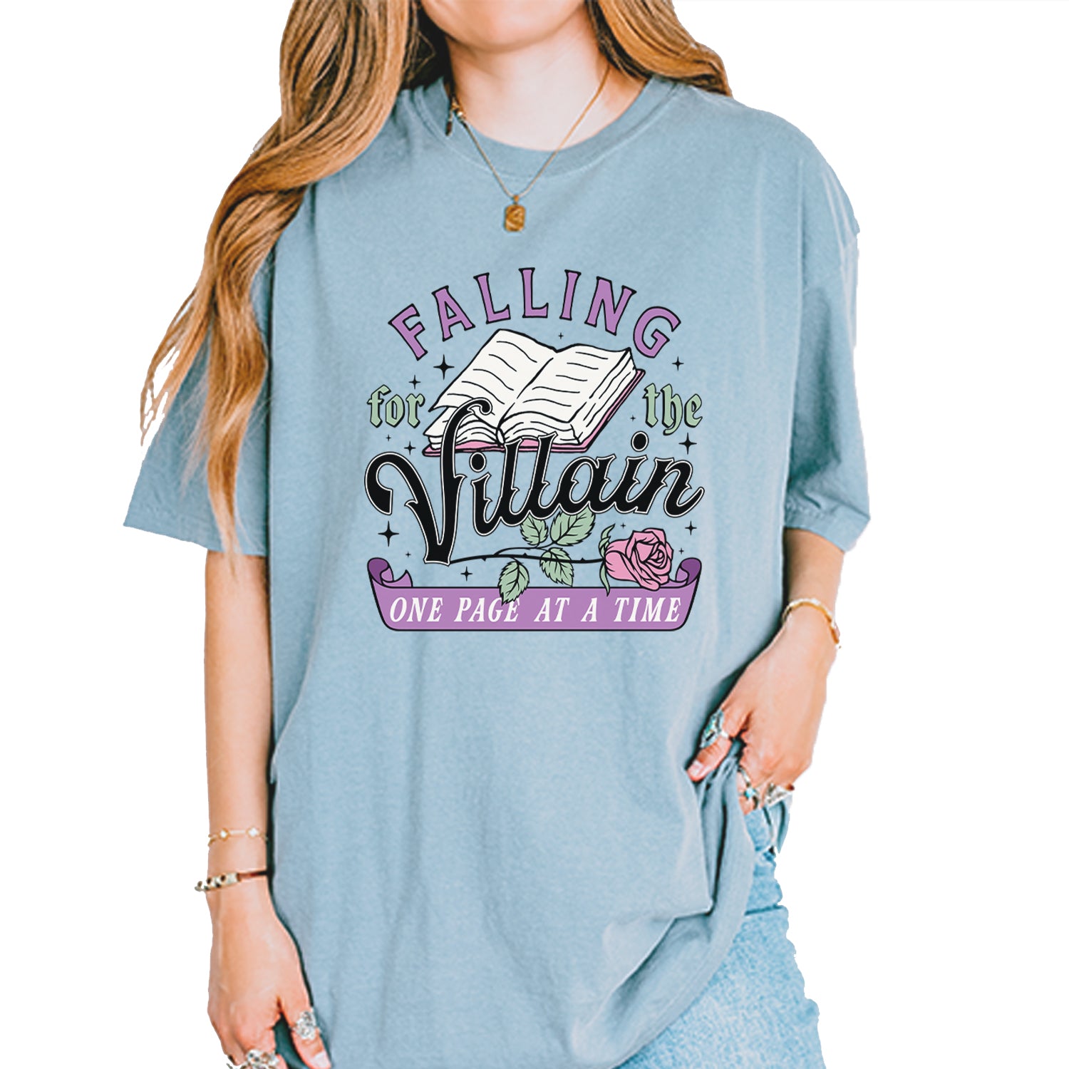Falling For The Villain One Page At A Time Vintage Soft Unisex T-shirt Ice Blue