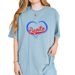 Benito Heart Puerto Rico Vintage Soft Unisex T-shirt Ice Blue