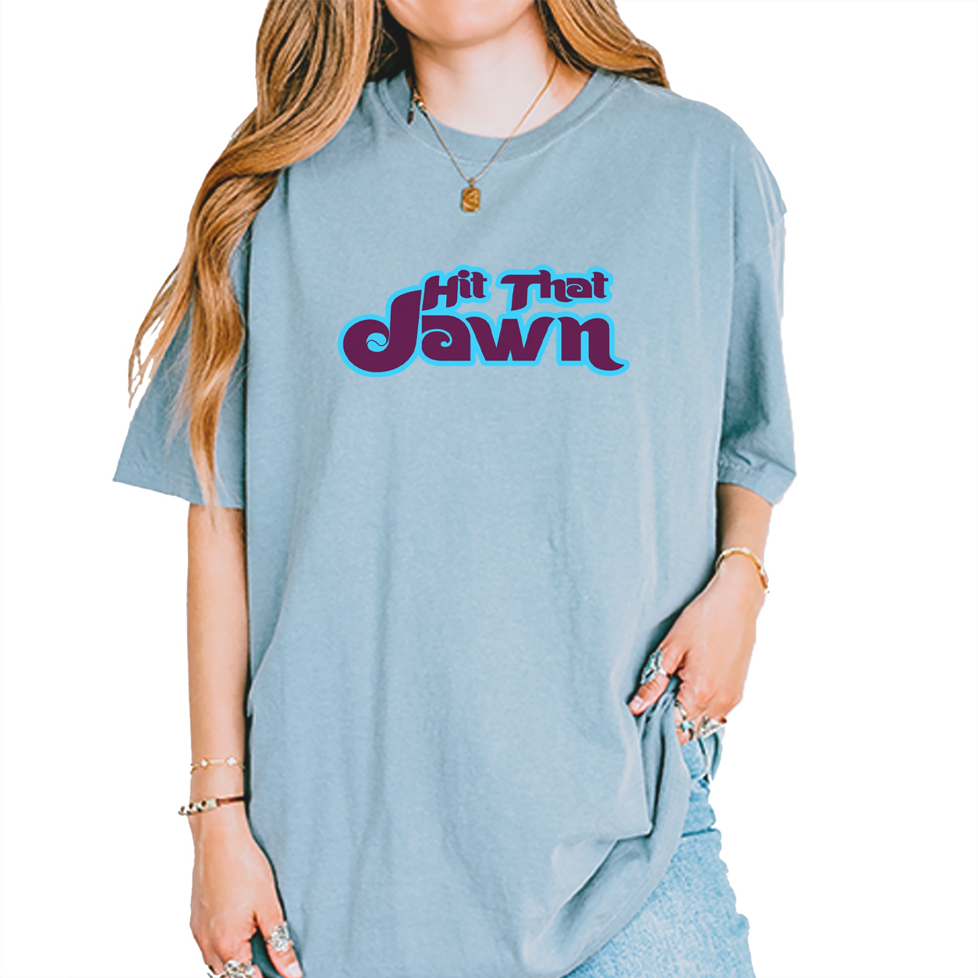 Hit That Jawn Philly Baseball Vintage Soft Unisex T-shirt Ice Blue