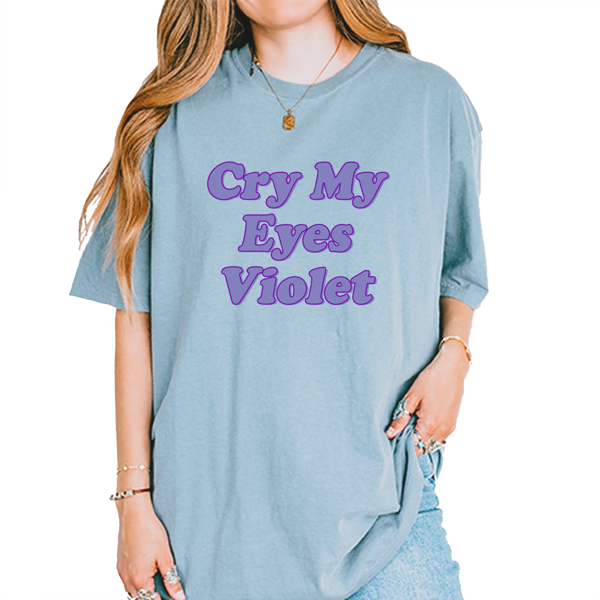Cry My Eyes Violet Drama Queen Vintage Soft Unisex T-shirt Ice Blue