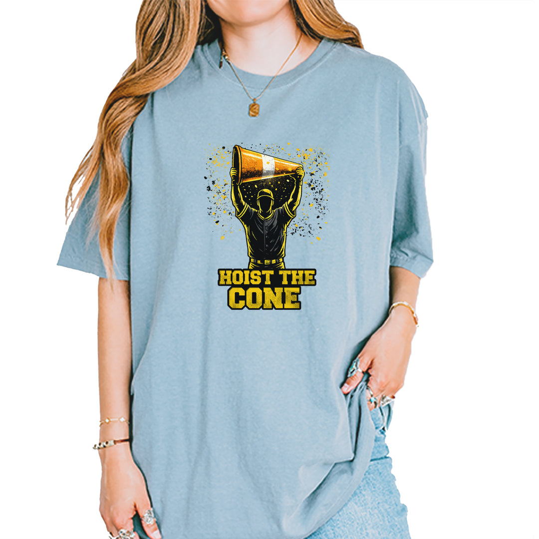 Hoist The Cone Pittsburgh Pride Vintage Soft Unisex T-shirt Ice Blue