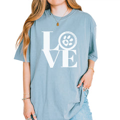 TLC LOVE Dog Rescue Vintage Soft Unisex T-shirt Ice Blue