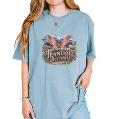 Forever Our Tennessee Butterfly Dolly Vintage Soft Unisex T-shirt Ice Blue