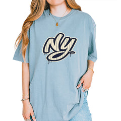 NYC New York City Grunge Street Vintage Soft Unisex T-shirt Ice Blue