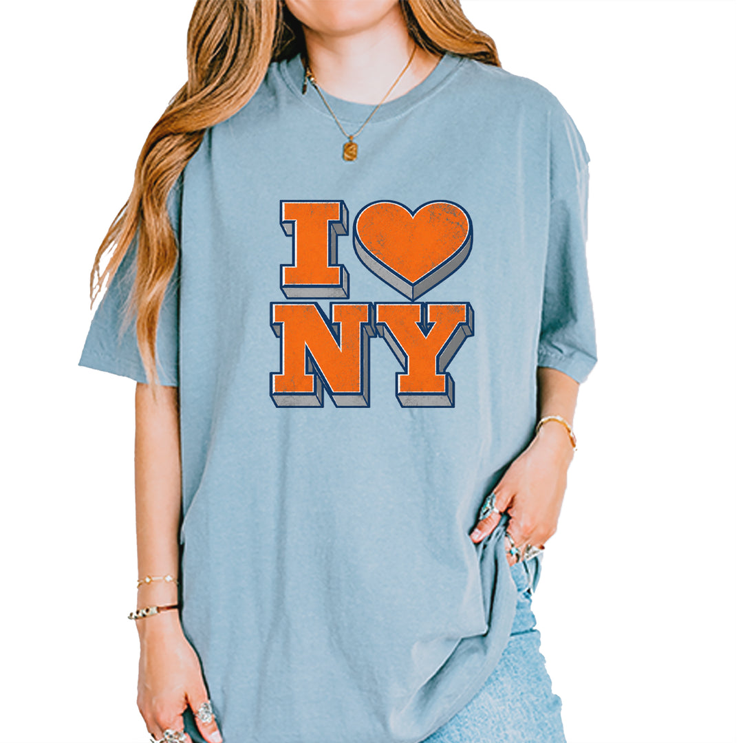New York City Pride Heart Vintage Soft Unisex T-shirt Ice Blue