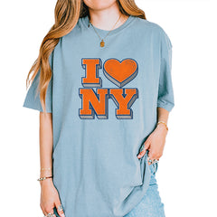 New York City Pride Heart Vintage Soft Unisex T-shirt Ice Blue