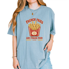 French Fries Are Finger Food IYKYK Vintage Soft Unisex T-shirt Ice Blue