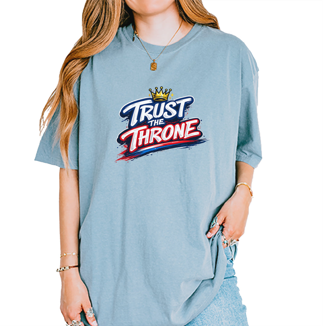 Trust The Throne Crown Philly Hoops Vintage Soft Unisex T-shirt Ice Blue