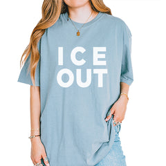 Ice Out Protest Vintage Soft Unisex T-shirt Ice Blue