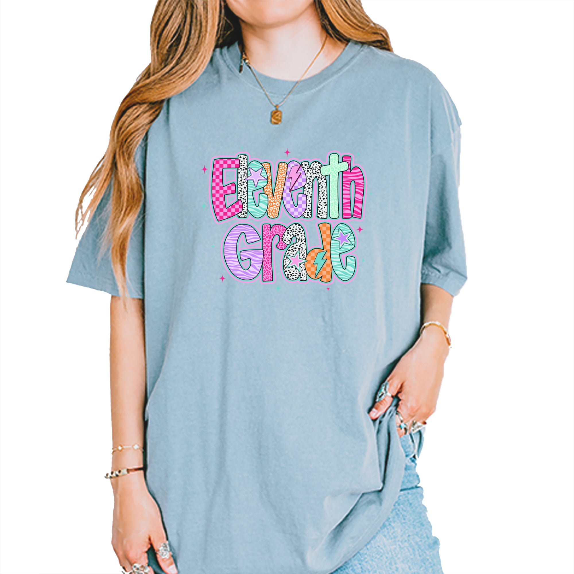 Eleventh Grade Extra Colorful Back to School Vintage Soft Unisex T-shirt Ice Blue