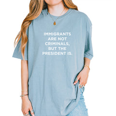 Immigrants Are Not Criminals Vintage Soft Unisex T-shirt Ice Blue