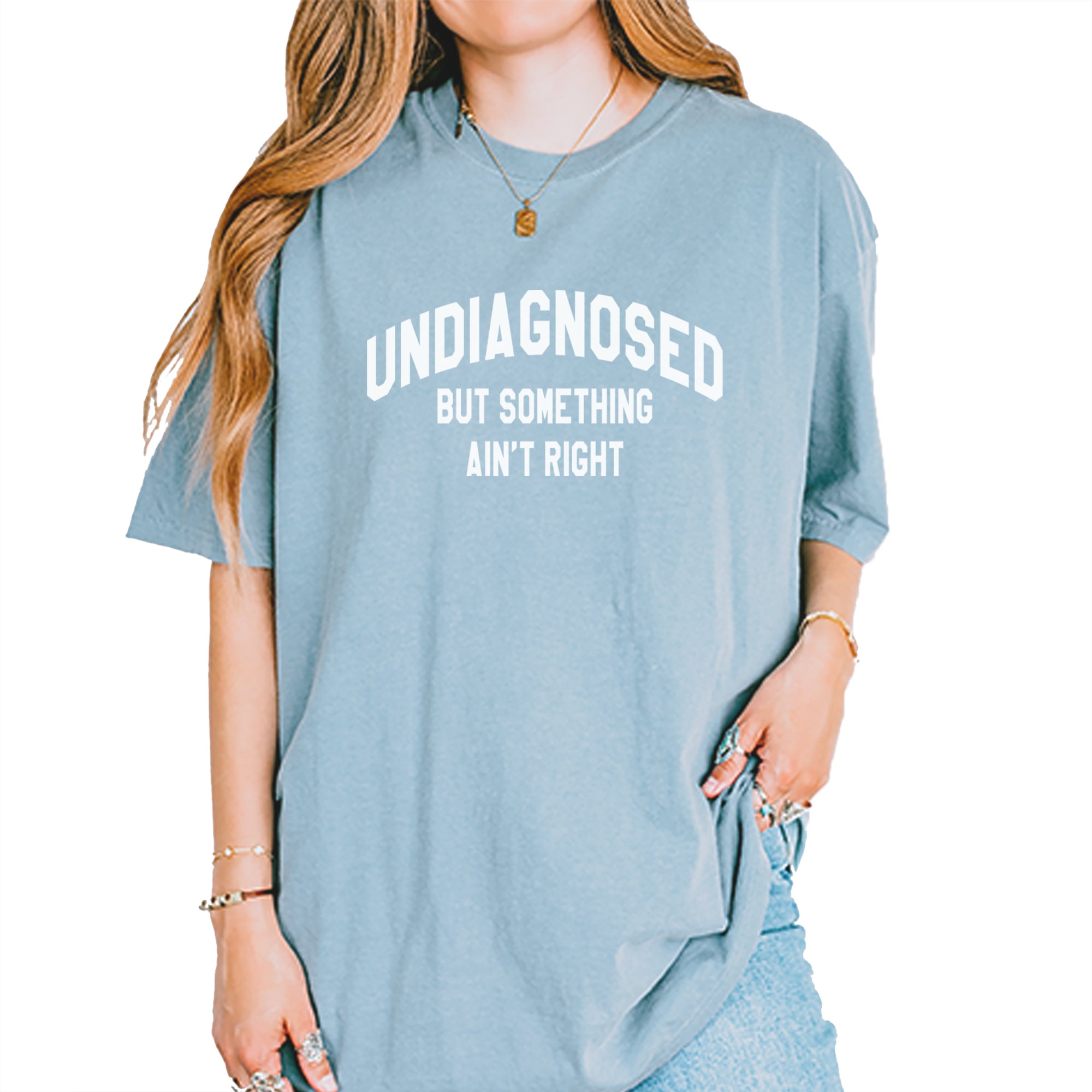 Undiagnosed But Something Ain't Right Vintage Soft Unisex T-shirt Ice Blue