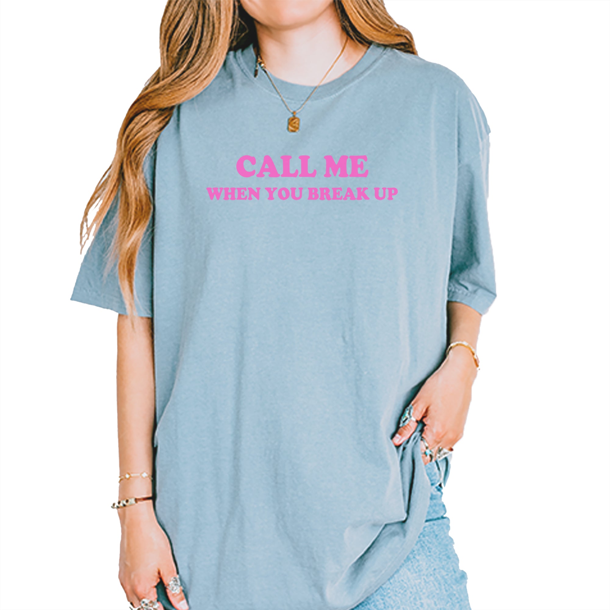 Call ME When You Break Up Vintage Soft Unisex T-shirt Ice Blue