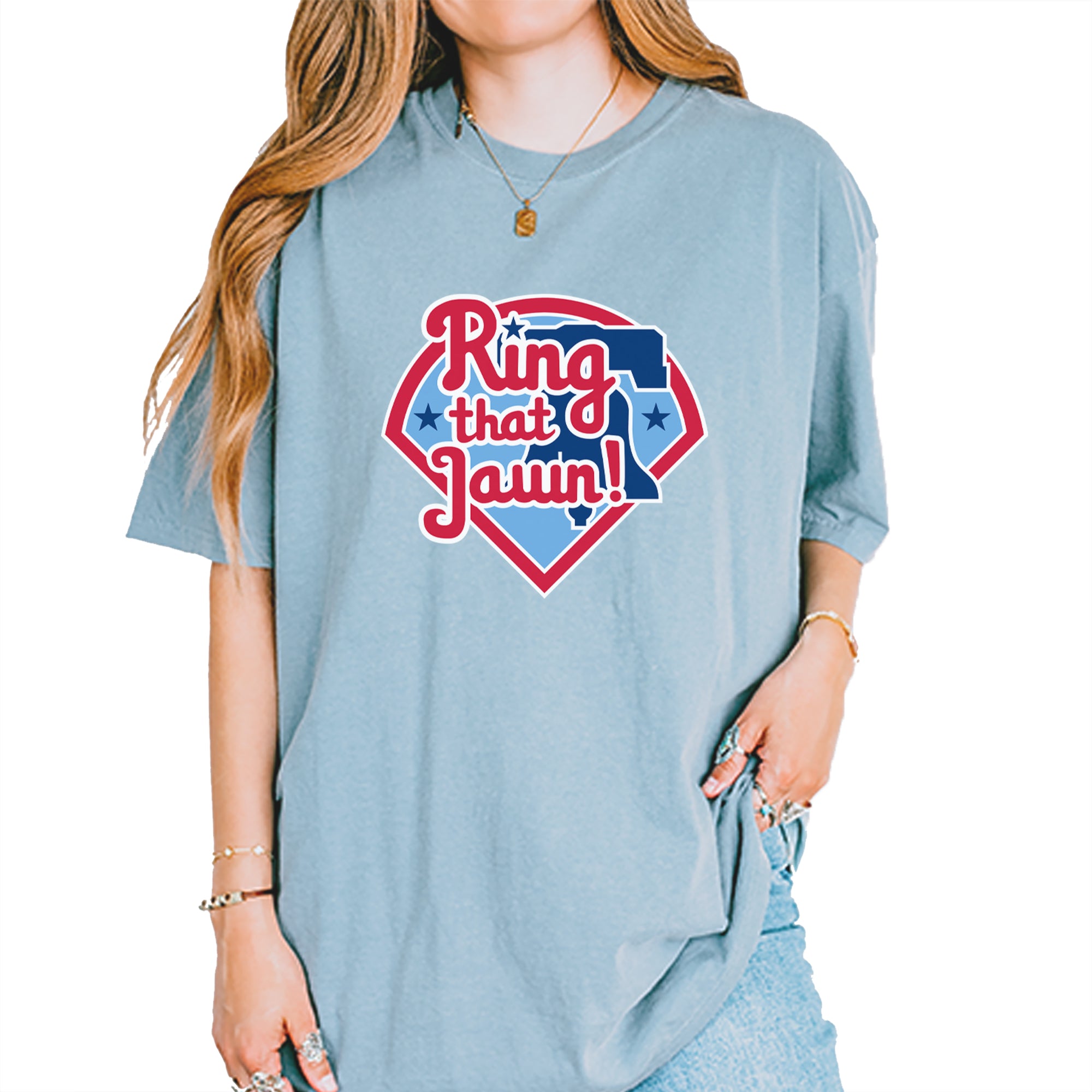 Ring That Jawn Philly Baseball Vintage Soft Unisex T-shirt Ice Blue