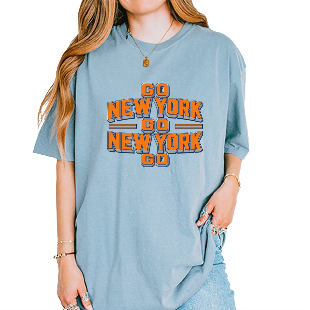 Go New York Go Basketball Vintage Soft Unisex T-shirt Ice Blue
