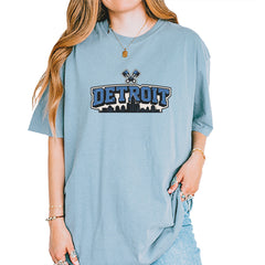 Detroit Motor City Retro Piston Vintage Soft Unisex T-shirt Ice Blue