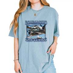Bombardino Crocodilo Brainrot Vintage Soft Unisex T-shirt Ice Blue