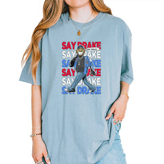 Say Drake Smiling Meme Mustard Vintage Soft Unisex T-shirt Ice Blue