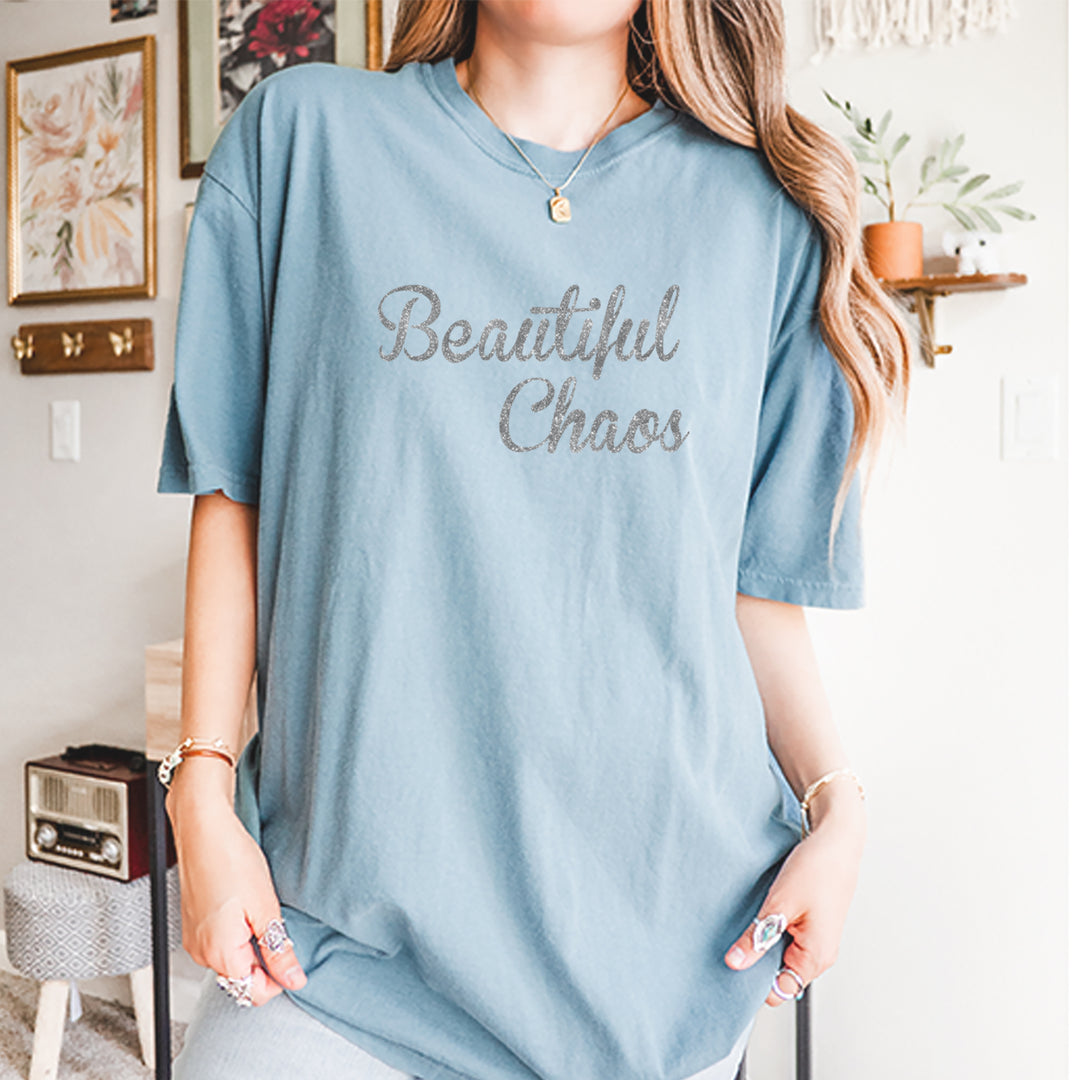 Beautiful Chaos Glitter Music Festival Vintage Soft Unisex T-shirt 
